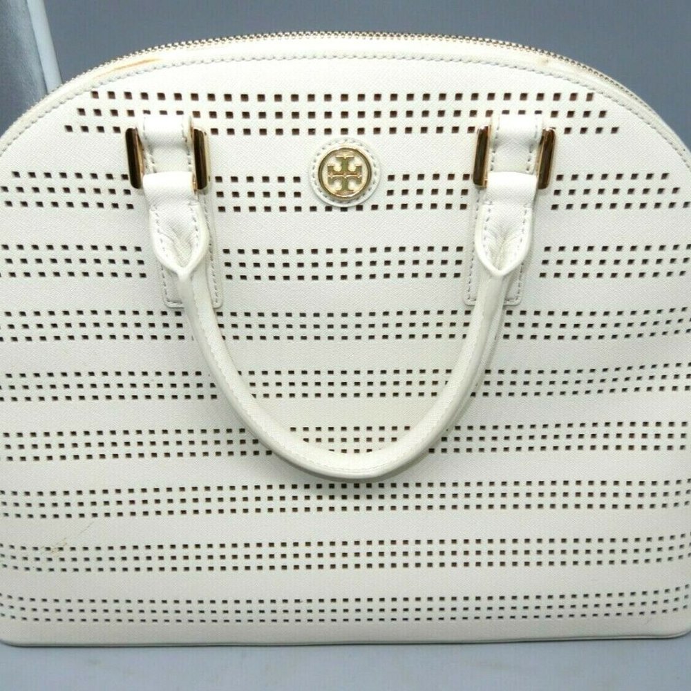 TORY BURCH perforated leather Robinson Dome bag
